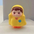 Cute Capybara figurine wearing a yellow raincoat and red bow tie for desk decoration - HX-063 Yellow Raincoat