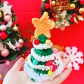Cappello natalizio fatto a mano all'uncinetto verde foresta con pon pon per animali - S / Cappello Verde Multistrato Stella di Natale