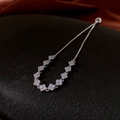 Silver flower zircon bracelet with adjustable sliding clasp on dark silk background - 47# Bracelet-Silver-Small Flower Pave Adjustable Style