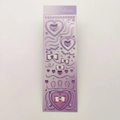 DIY purple heart sticker sheet with pearl chain and bow patterns for deco art - Purple Crystal
