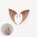 Cosplay elf ears in skin pink soft silicone with original plastic bag packaging - 10cm / Dark Color