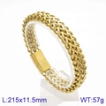 Gold-plated stainless steel double-row woven link bracelet for men with folding clasp - 22cm / Gold