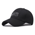 Classic black baseball cap featuring 3D white Armax embroidery and a curved visor design - Adjustable / Ramax Black with Black Letters
