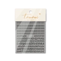 Japanse gouden raster nagelstickers NS-110 met zwart-wit pied-de-poule patroon en bloemen - Zwart-wit Raster (ms110)