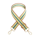 Gros plan sur la bandoulière de rechange arc-en-ciel avec boucles en métal doré - Arc-en-ciel Boucle Dorée