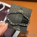 Black star hair clip with grey gradient rhinestones and snap closure, 5cm length - Approx. 5cm / Grey Rhinestone Cloud BB Clip