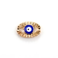 Golden evil eye pendant with blue resin inlay for handmade jewelry DIY making - 10pcs Blue Hollow Evil Eye Pendants