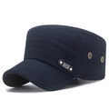 Casquette cadet bleu marine en coton avec œillets respirants et insigne FS métal - Réglable / Bleu Marine