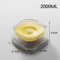 Yellow splash-proof floating pet water bowl with 2000ml capacity and 21.3cm size - Transparent Floating Water Bowl / Goose Yellow
