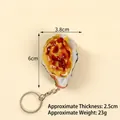 Realistic 6cm oyster food model keychain with red sauce and metal keyring - Baked Cheese Oyster - Keychain