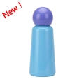 350ml stainless steel vacuum flask with light blue body and purple spherical cap - Lavender & Dark Blue