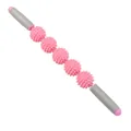 Pink hedgehog 5-ball muscle massage roller stick for yoga relief and fascia release - 5-Ball Pink