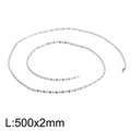 Polished silver stainless steel ball chain necklace 500mm length and 2mm width - Fine Oval Link Chain (KN107374-Z)