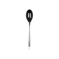 Silicone slotted spoon with stainless steel handle and black heat-resistant head - Slotted Spoon / Black