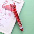 Christmas ten-color ballpoint pen with festive reindeer antlers and sequins - Red Stem Reindeer / Red