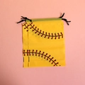 Frosted yellow EVA drawstring bags featuring red baseball stitching design for storage - 15*20cm / Yellow Baseball