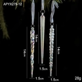 Three-piece iridescent acrylic icicle Christmas tree ornaments with spiral textures - Iridescent Icicles Set of 3