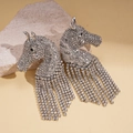 S925 Silver Needle Horse Head Tassel Style Silver