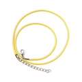 Bright yellow braided cord necklace with silver metal lobster clasp for jewelry DIY - Light Yellow