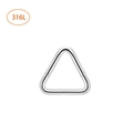 Triangle 316L surgical steel seamless clicker ring in polished silver finish - 1.2x8mm / Silver Triangle