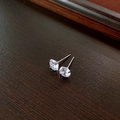 Eleganti orecchini di perle a coda di pesce con perni in argento S925 e design tondo - Stile Classico a Diamante Singolo a Quattro Griffe (69#) / 7cm / Argento