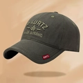 Olive green baseball cap with A-KURTZ embroidery and a wide brim for a trendy look - Adjustable / Letter Style Army Green