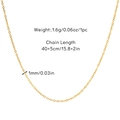 Gouden 1mm roestvrijstalen O-ketting met verstelbare 40+5cm lengte en een gewicht van 1,6g - Ketting (O-Ketting Stijl 4)