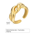 Detailansicht des 18K vergoldeten Edelstahl-Knotenrings mit 9,8 mm Breite und 6 g Gewicht - US 7 / Gold