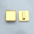 Golden square 8mm alloy bezel setting with back clip for DIY jewelry bracelets - Gold Base - Square