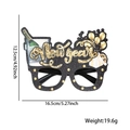 Glittery New Year party glasses with black base, champagne icons, and gold star details - Champagne Balloon Style B