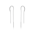 Elegante S925 Sterling Silber lange Quasten-Ohrringe mit minimalistischem Kettendesign - 925er Silber / Silber