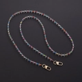 Detail of acrylic bead crossbody strap with colorful beads and golden metal clasps - Transparent Mix (K513) / Transparent Multicolor