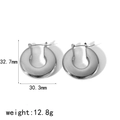 Paio di orecchini a cerchio a forma di U in acciaio inossidabile con dimensioni - Oro 18K / Argento