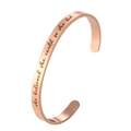 Rose gold C-shaped stainless steel cuff bracelet with inspirational engraved quote - Rose Gold G2526-she believed she could