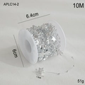 10M silver star beaded chain roll for Christmas tree decoration and DIY crafts - Silver Pentagram Star Beads / 10M