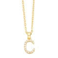 Elegante collana dorata con ciondolo a lettera C con perle per donne raffinate - Lettera C Oro