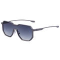 Steampunk oversized irregular sunglasses with grey metal frame and gradient lenses - C10 Dull Gun Gradient Gray