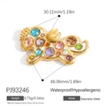 Waterproof 18k gold plated stainless steel heart butterfly pendant with colorful gemstones - Multi-colored Gemstone Cloud Pendant PJ93246