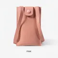 Pink faux leather mini crossbody phone bag with flap closure and slim shoulder strap - Pink