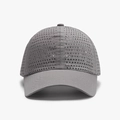 Grey breathable mesh baseball cap with diamond pattern and lightweight ripstop fabric - Adjustable / Dark Gray