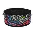 Elastic running waist pack with colorful geometric pattern and adjustable toggle - Rainbow