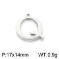 Silver stainless steel letter Q pendant charm in 17x14mm size for jewelry making - Letter Q (KLJ1424-Z) / Steel