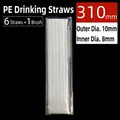 310mm*OD 10mm*ID 8mm (6 PE Straws + 1 Brush)