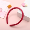 Plush red handmade headband with soft velvet texture for women and girls DIY hair accessory - Rose Red