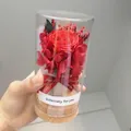 Red eternal rose in glass jar with cork base and 'Just for you' ribbon decoration - Wine Red Wishing Bottle / 6.5*12.5cm