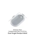 Oval silicone mold for DIY resin pendants with dimensions 5.2x3.4cm in translucent white - Oval Single Pendant Mold