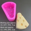 Cheese-shaped silicone mold with finished size 10.6x7.7x4.7cm for DIY candles and soaps - Large Rounded Cheese Mold - Pink