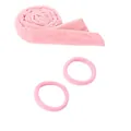 Set per ricci senza calore in peluche rosa con due elastici coordinati in pile corallo - Set di Elastici Piccoli Rosa