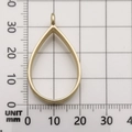 Golden teardrop hollow alloy pendant frame for DIY jewelry making, size 18mm x 28mm - Water Drop Shape (10468) / 20x33mm / KC Gold