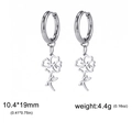 Silver stainless steel hollow flower earrings with 10.4x19mm dimensions and 4.4g weight - Poppy